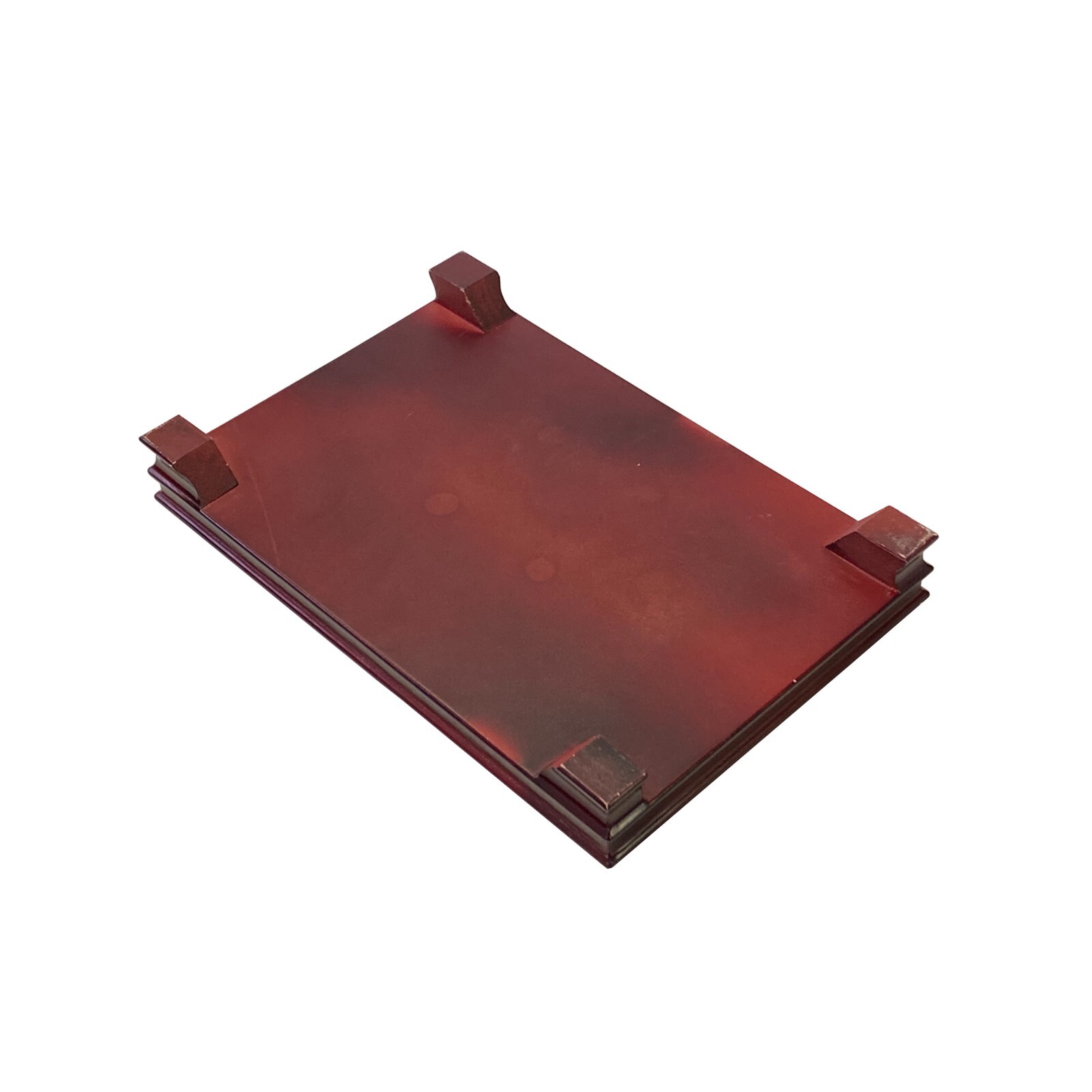 14″ Burgundy Brown Wood Rectangular Table Top Stand Riser ws3379