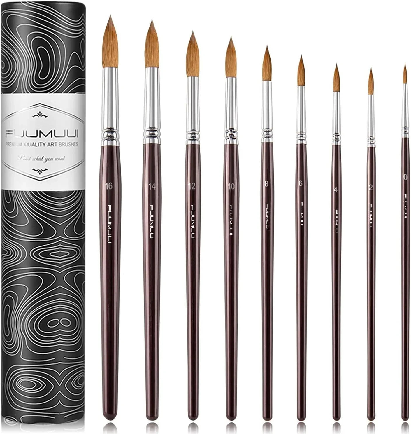 Sable Watercolor Brushes Professional Superior Kolinsky Watercolor Paint,9pcs,US