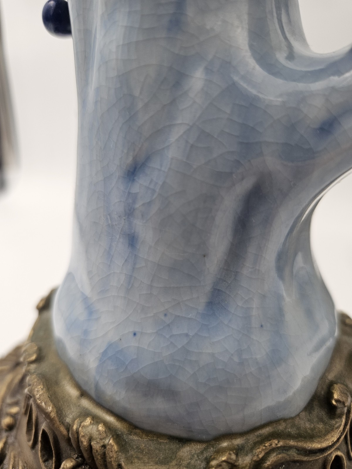 Antique Chinese Bird HOLLYWOOD REGENCY Blue Birds Brass Candle Holders 14″
