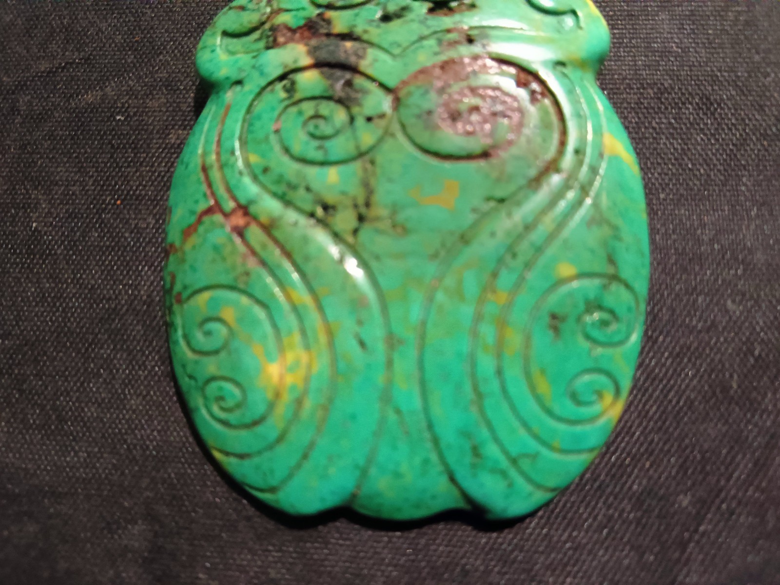 Good Quality Chinese Old Turquoise Hand Carved *Cicada* Pendant