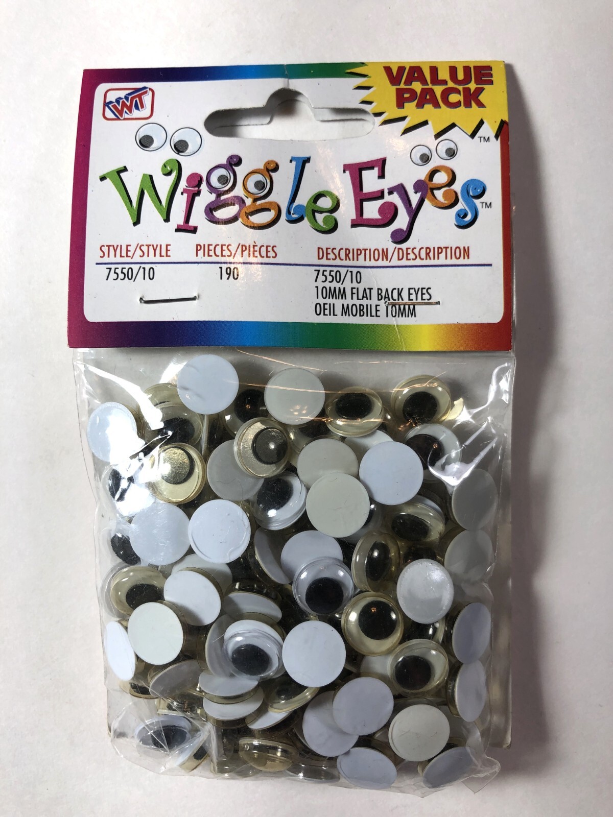 Wiggle Eyes Value Pack 190 Glue On 10mm Flat Black Eyes Westrim Crafts vn