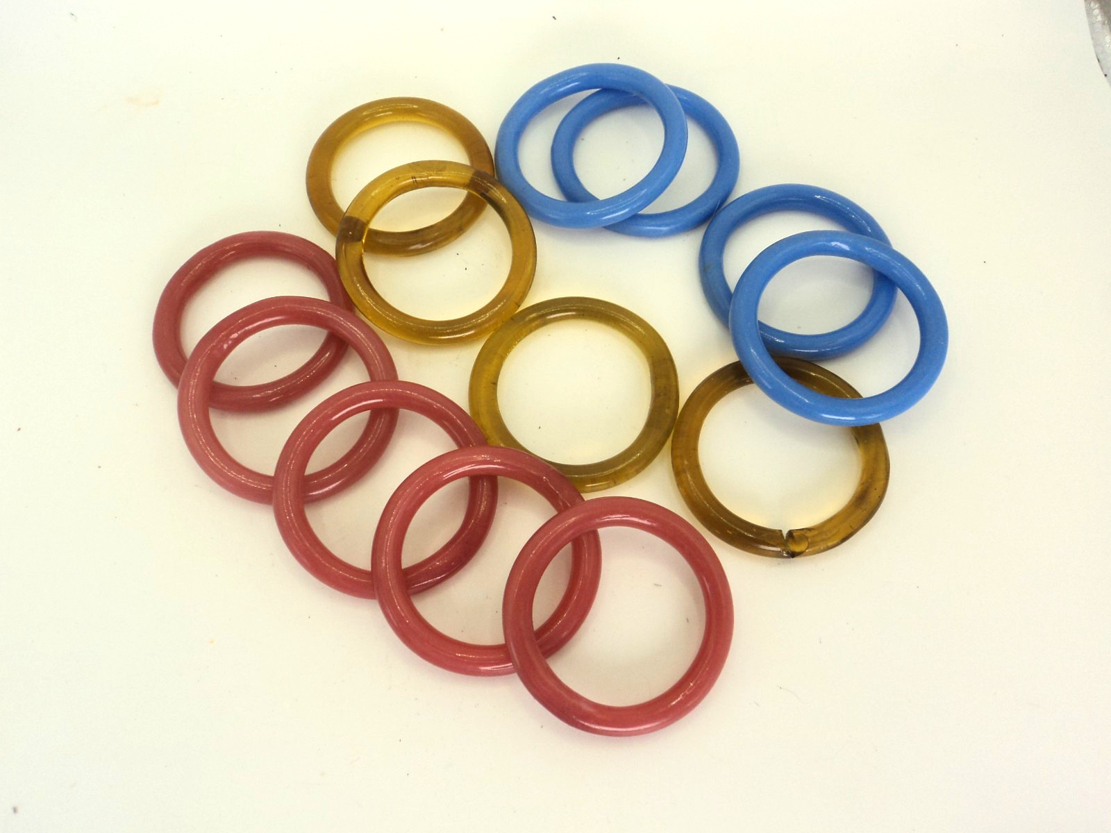Antique 1920’s Chinese Peking Glass 2″ Sewing Rings Set of 13