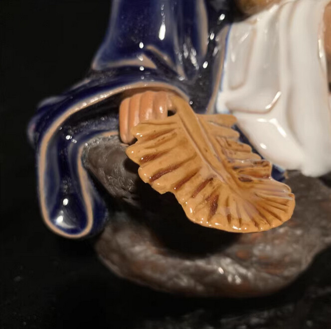 8.7″ China Pottery Porcelain Pure Handcrafted Living Buddha The Mad Monk Statue