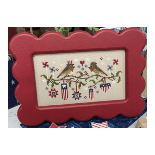 Primrose Cottage Robin’s 4th of July Cross Stitch Chart Pattern PRM218