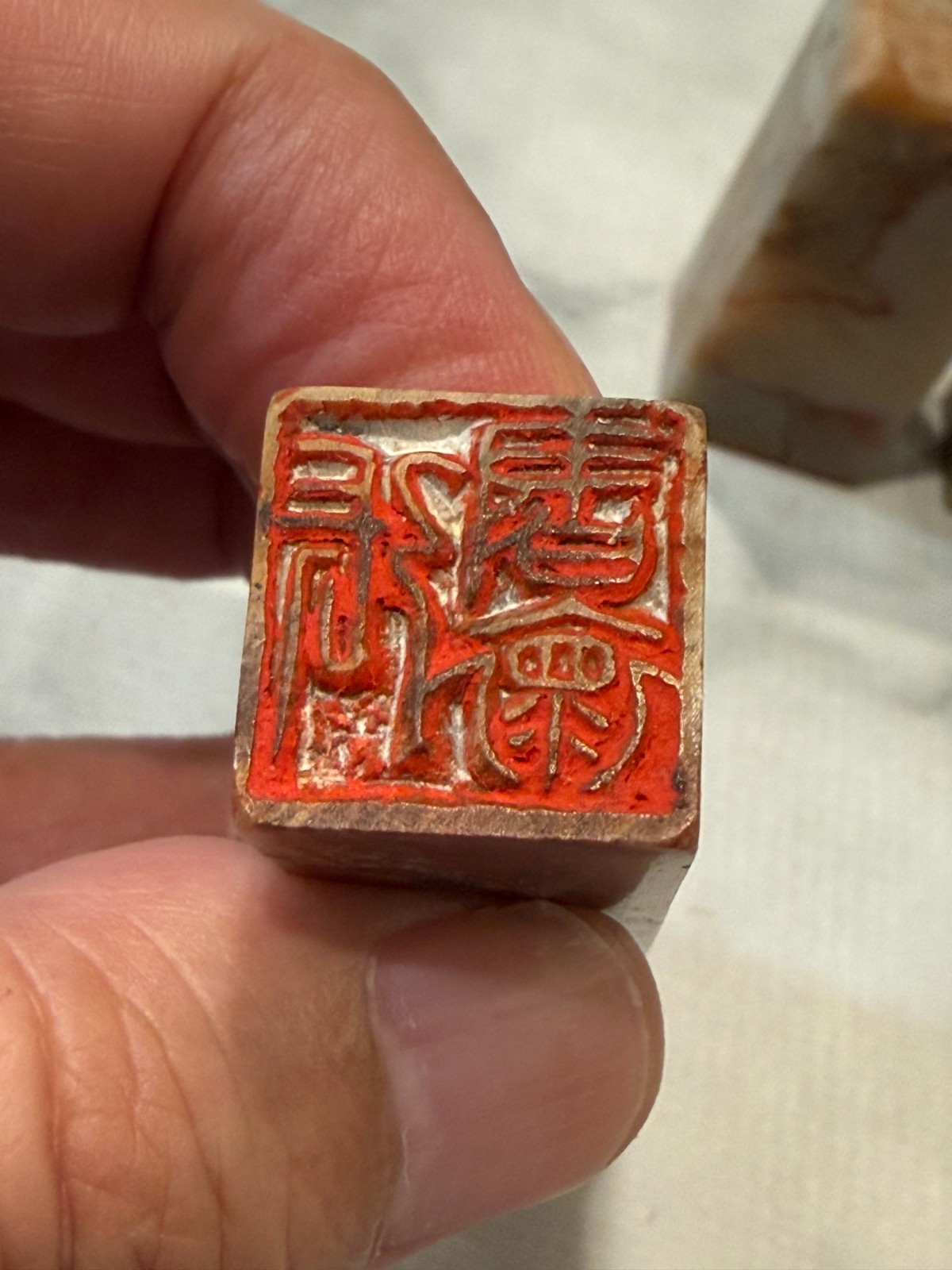 Group of 3 Vintage Chinese Carved Soapstone Chops Seals