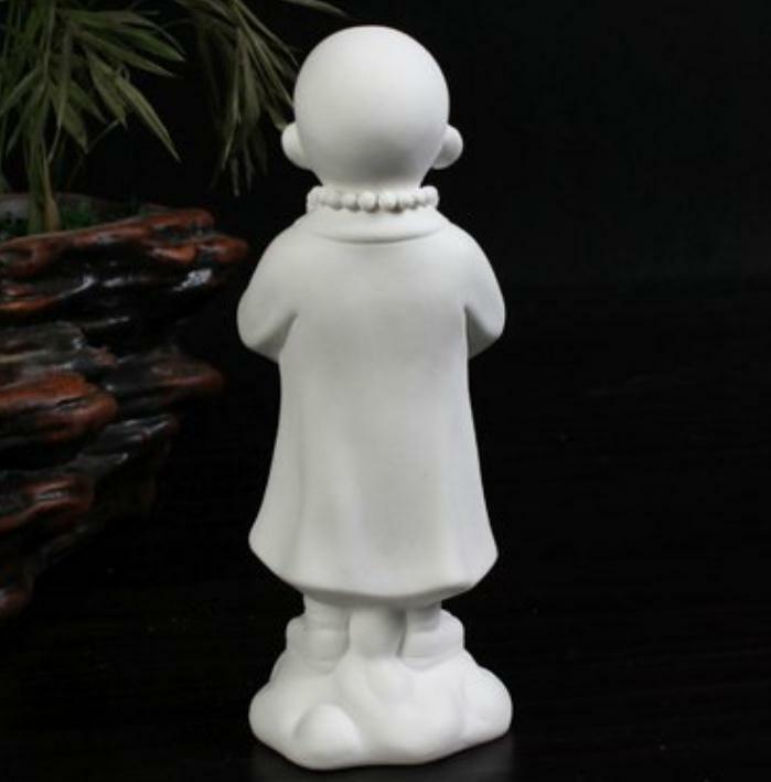 5.9″Chinese White Porcelain Ceramics Lovable Little Monk Figurine Statue 59
