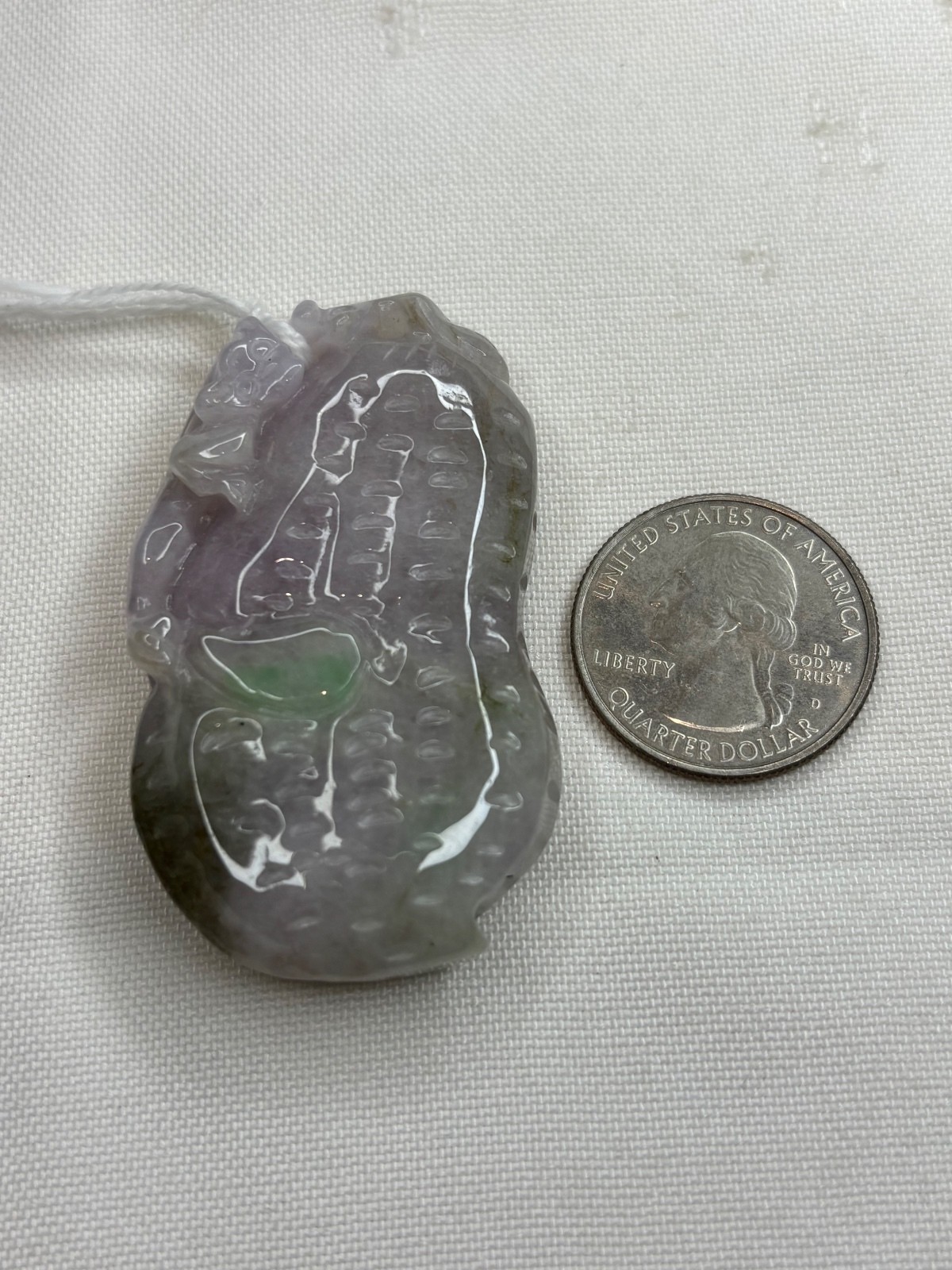 Lavender Jadeite Carved Pendant