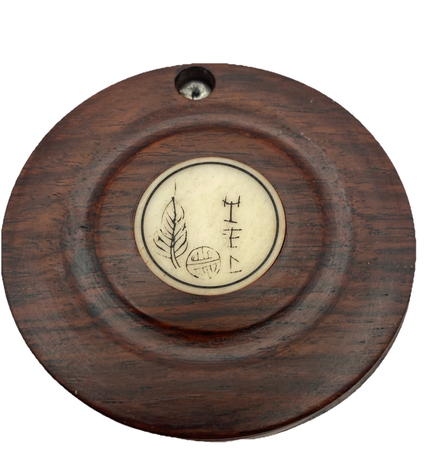 Vintage Chinese Zodiac Wooden Compass and Astrology Calendar