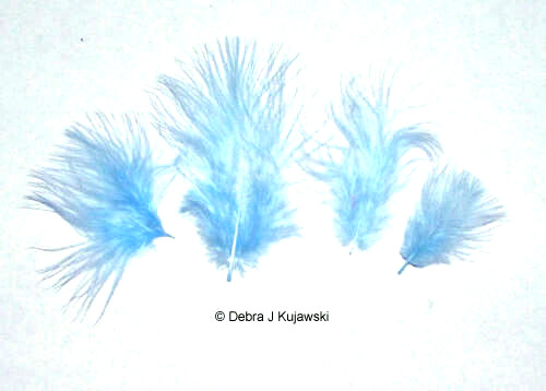 Marabou Feathers Small 1-3″ fluffs LIGHT BLUE 7 grams approx. 105 per bag