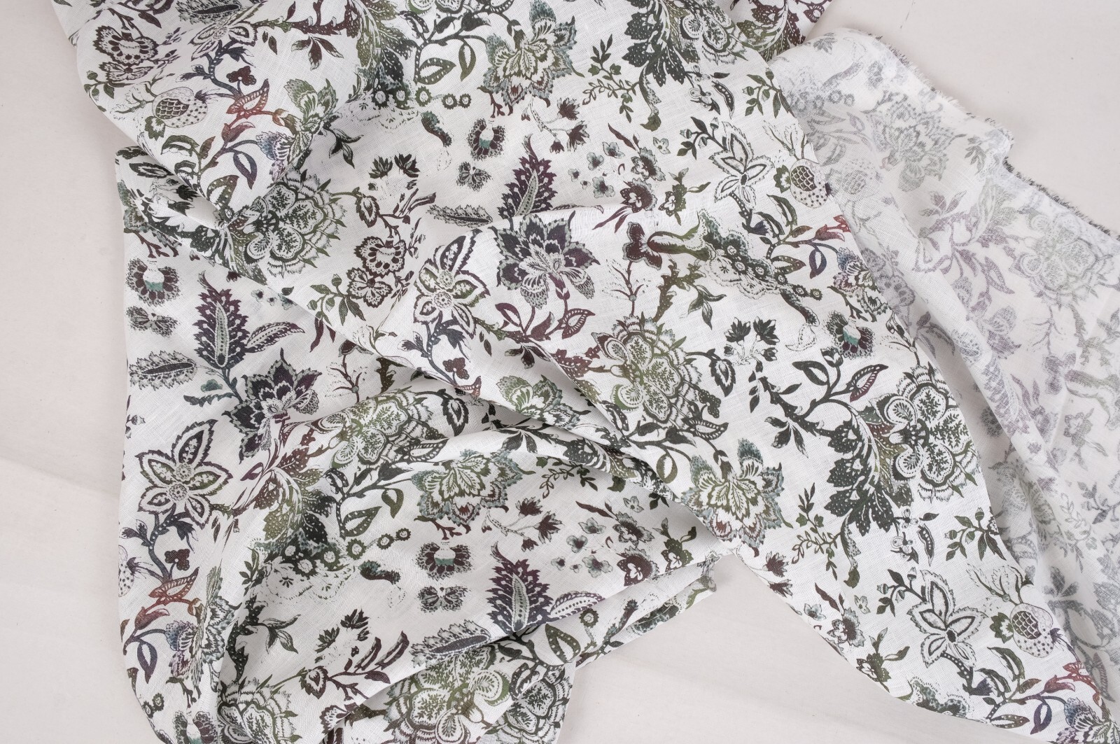 Pure 100% LINEN flower Washed Soft Fabric 190gsm Flax Clothing fashion floral