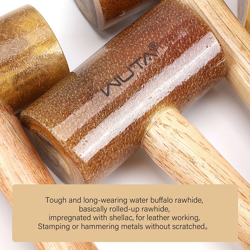 WUTA 100% Rawhide-head Mallet Leather Craft Hammer Stamping Jewelry 48mm 42mm