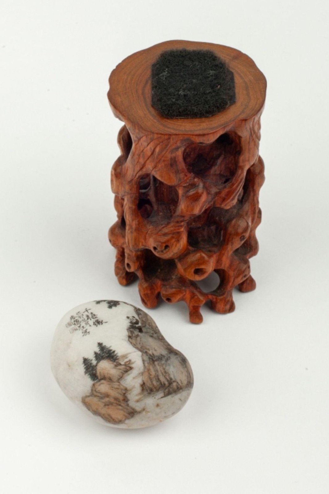 CYNTHIA WU (MAI) CHINESE PANDA PAINTED STONE