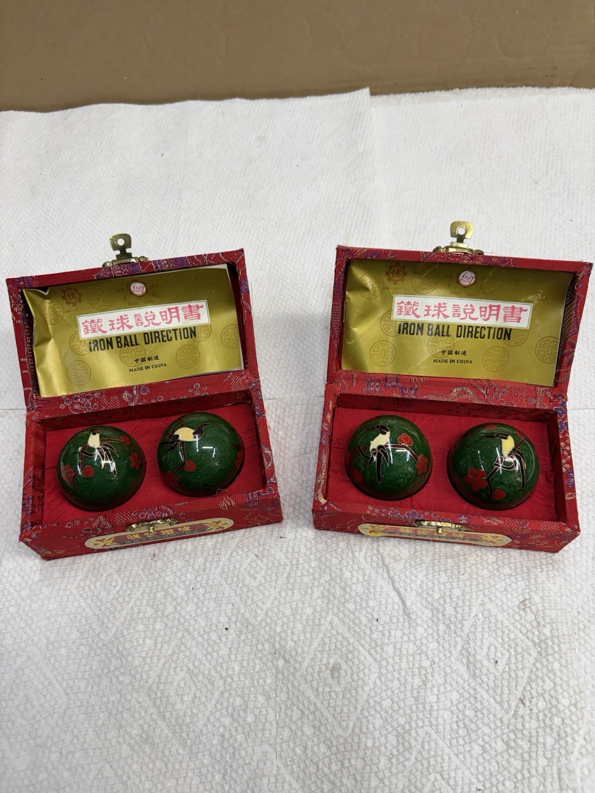 Chinese Baoding Iron Direction Balls Meditation Stress Relax Vintage Free Ship
