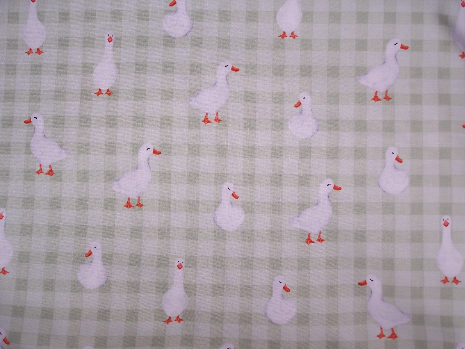 9″x21″ Gingham Ducks Cotton Calico Fabric