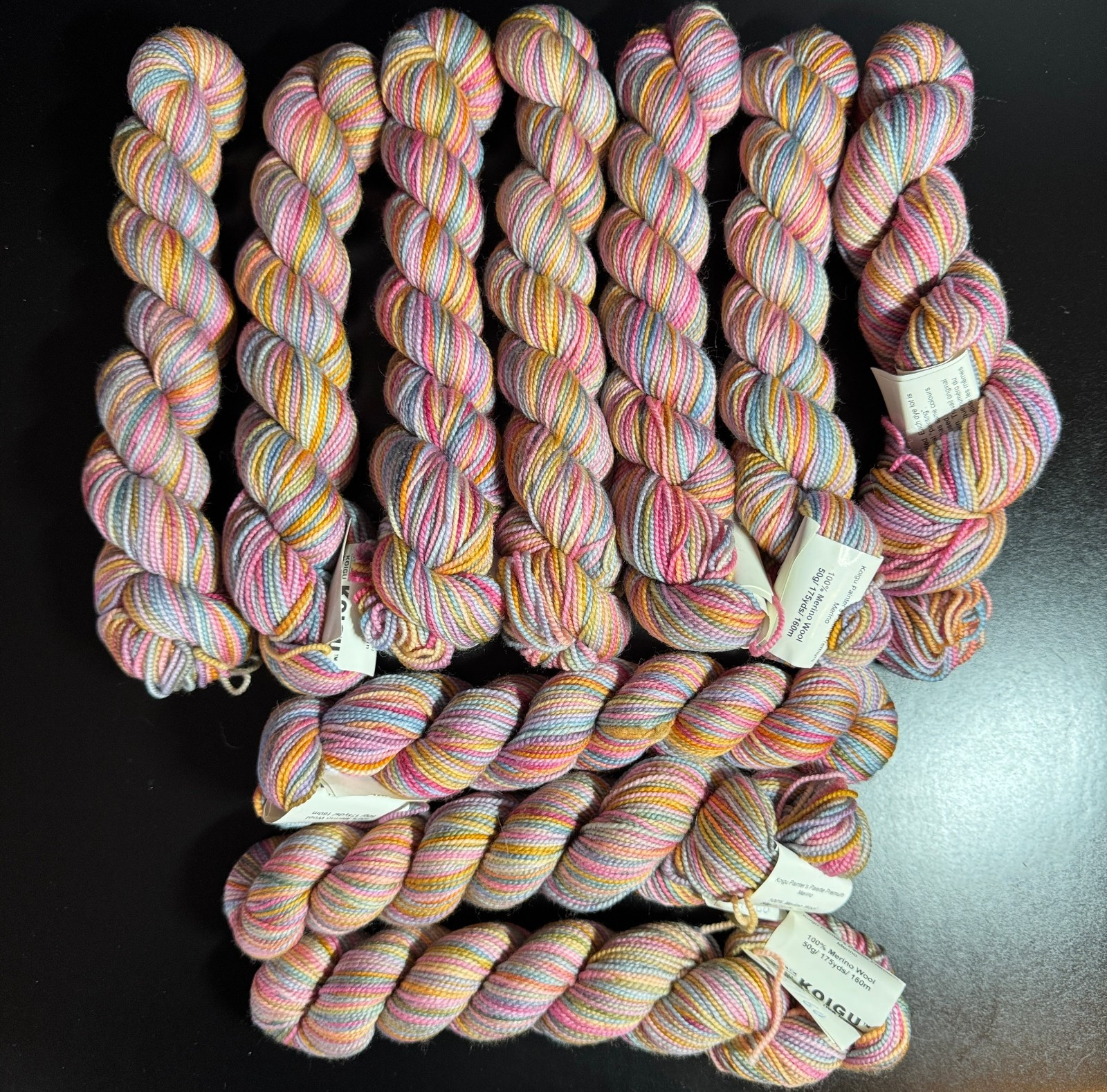 KOIGU KPPPM Fingering Yarn 100% Merino – 10 Skeins 175 Yards Soft Candy Pastels