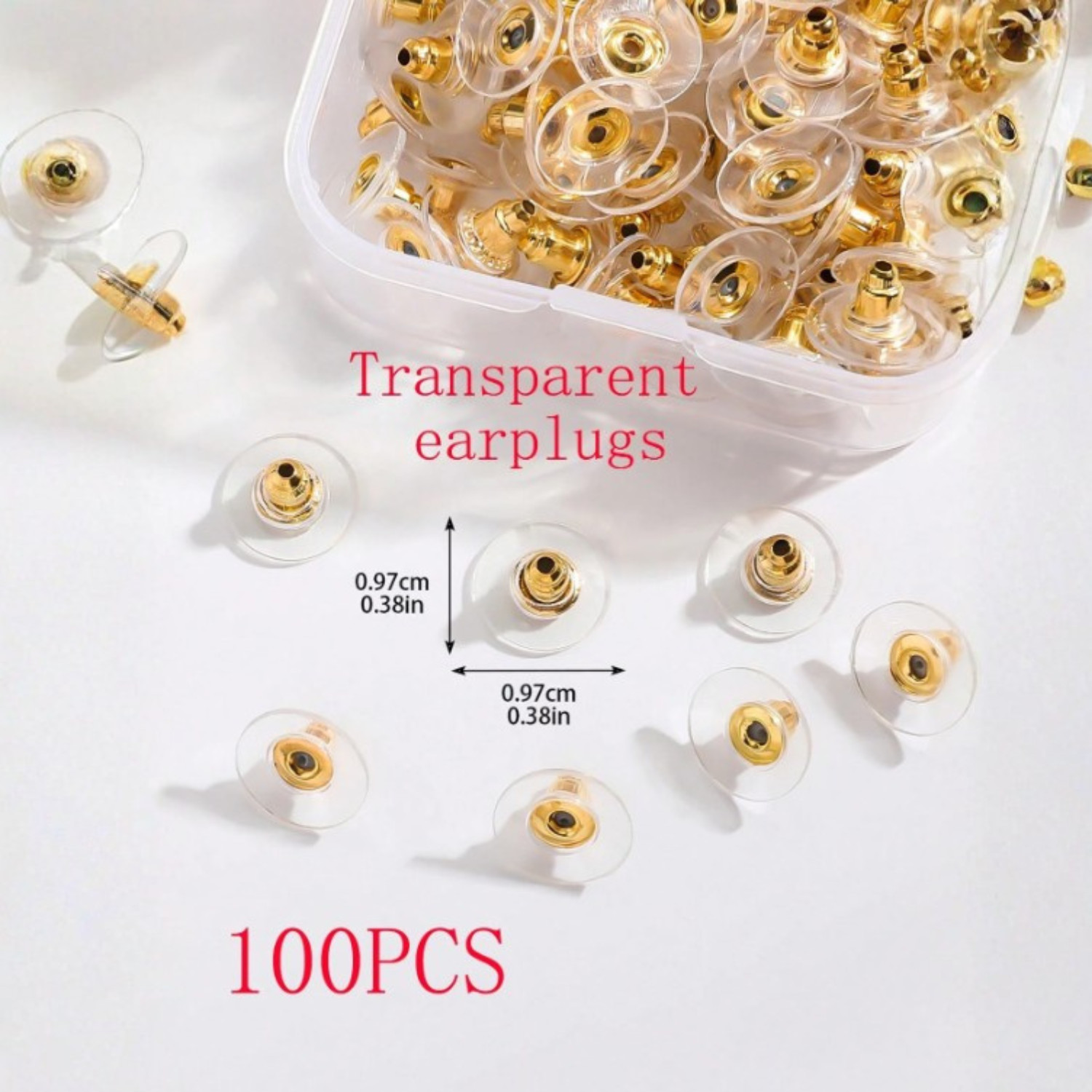 50-300x Earring Backs Soft Silicone Stopper Rubber Ear Plugs Anti-Slip Stud Hook