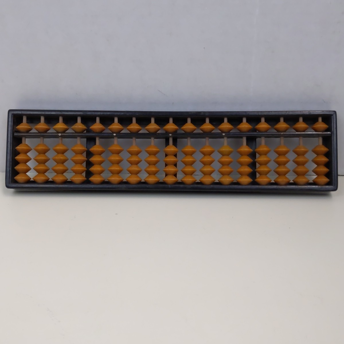 Vintage Chinese Plastic Abacus Brown Beads Counting Frame Math Tool Classroom