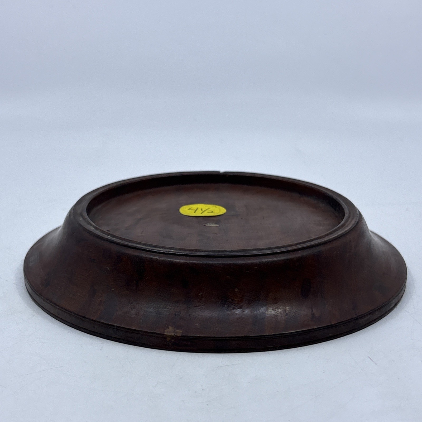 Vtg Chinese Wood Display Stand Vase Plant Asian Lamp Base 4.5″ Inner Diameter