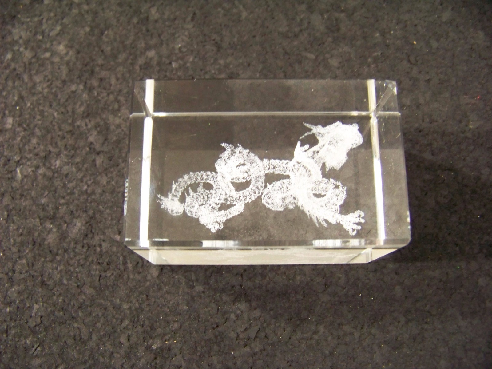 Chinese Dragon block internal laser etch design