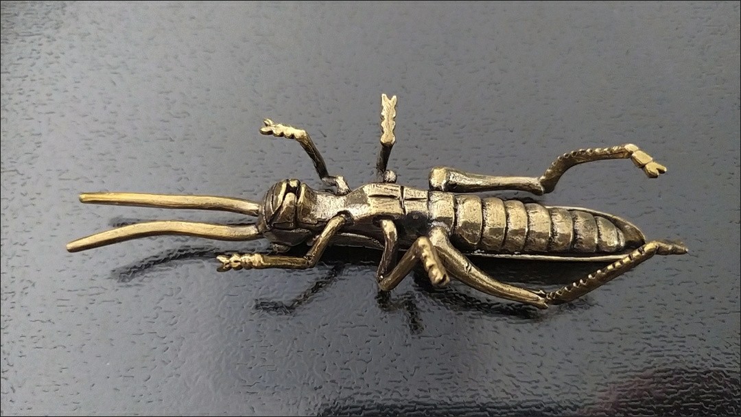 Brass Locust Ornament Vintage Copper Tea Pet Desktop Decor Collectible