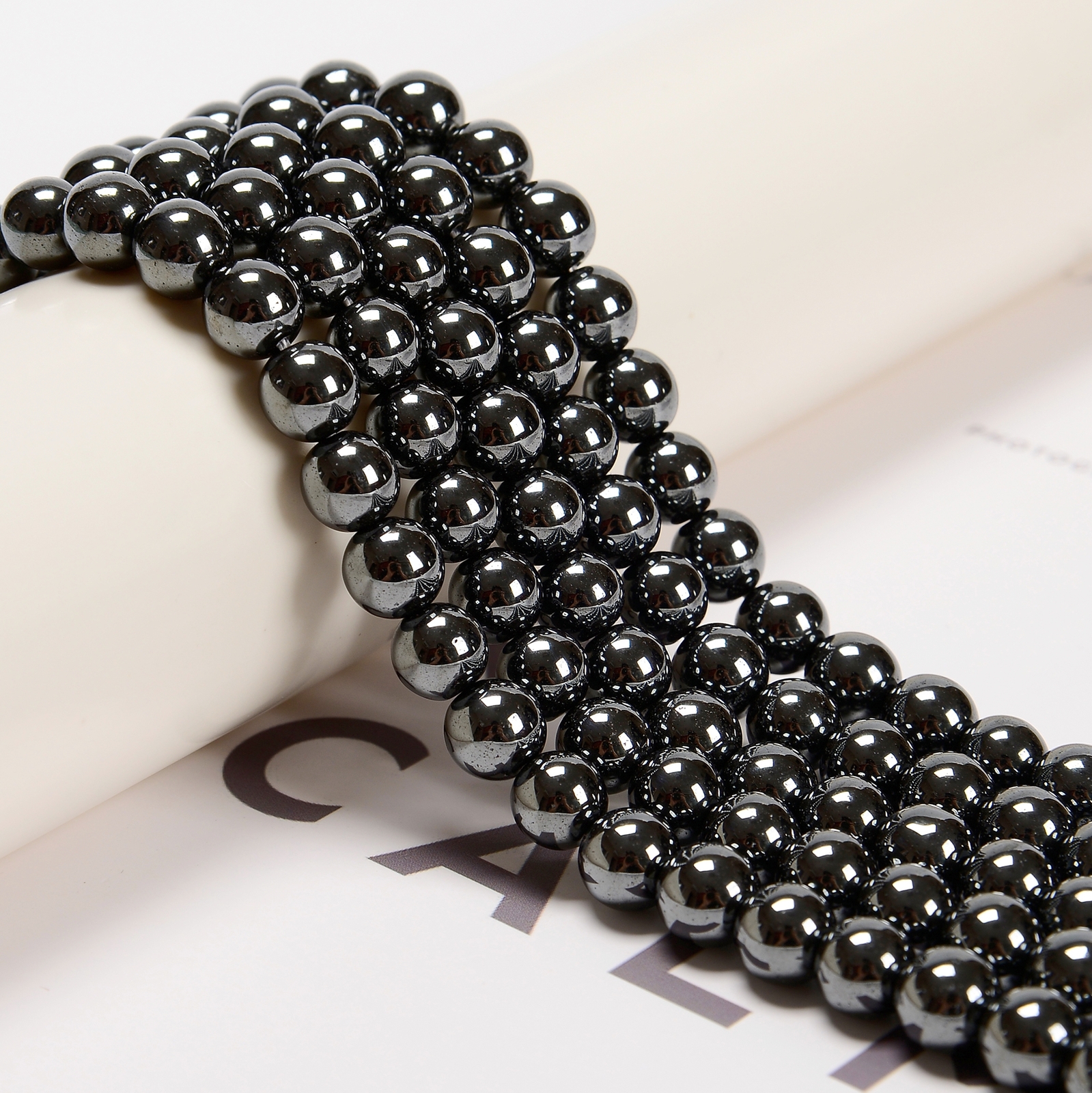 Gray Hematite Smooth Round Beads 2mm 3mm 4mm 6mm 8mm 10mm 12mm 15.5″ Strand
