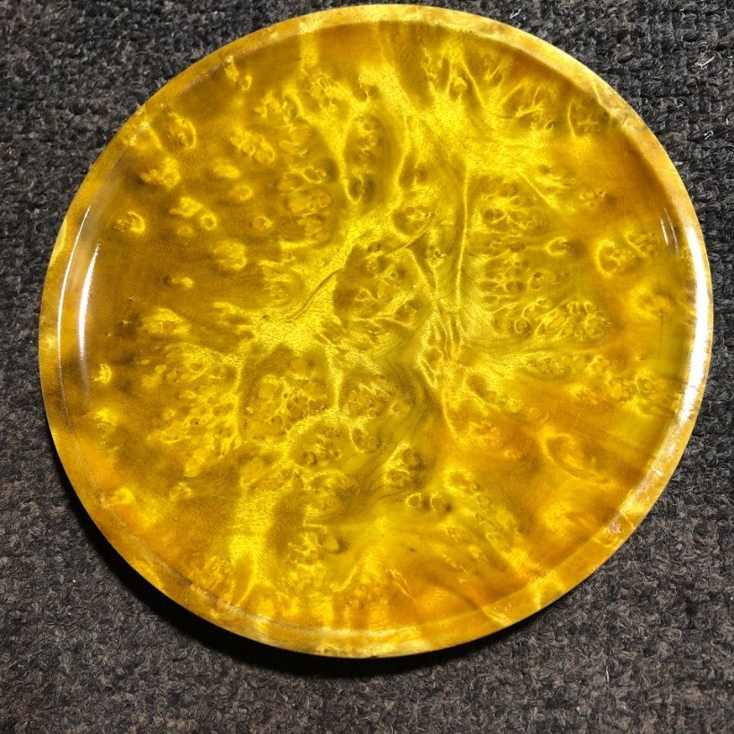 Golden Camphor Wood Plate 7cm Natural Wood Coaster Fruit Snack Dish Random Color