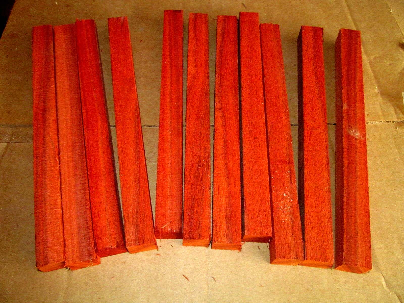 TWENTY (20) 12″ LONG EXOTIC PADAUK PEN / SPINDLE LATHE BLANKS 1 X 1 X 12″