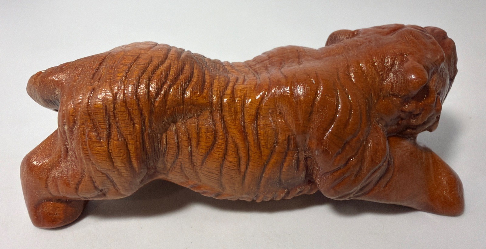 Chinese Zodiac Tiger Ornament Handmade Wood Carving