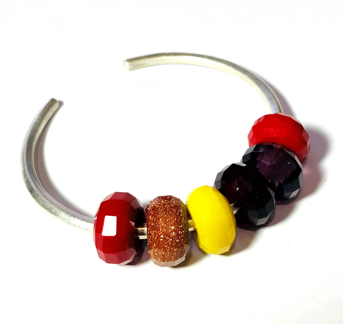 6 Pcs. Step Cut Natural Multi Gemstone Big Hole Beads Large Hole Beads 14x8mm