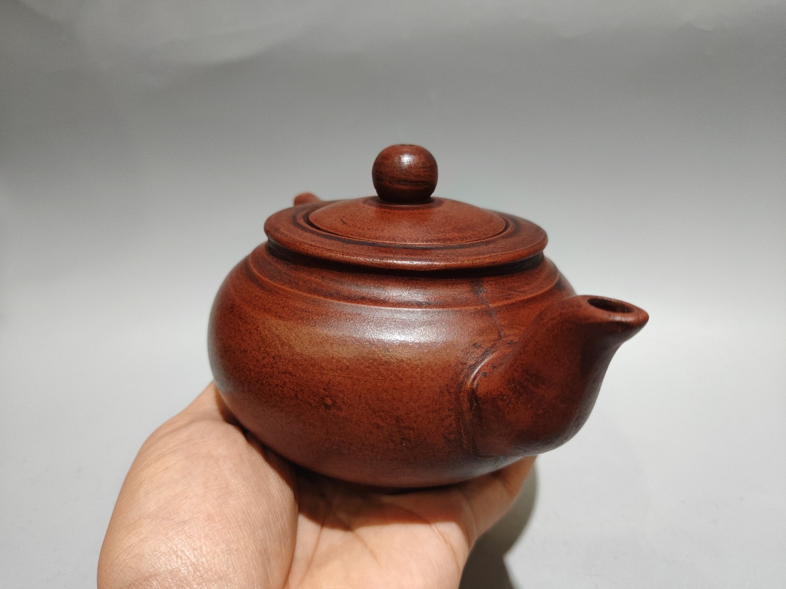 7″ Chinese Yixing Zisha Pottery Red Clay Quiet Leisure Elegant Auspicious Teapot
