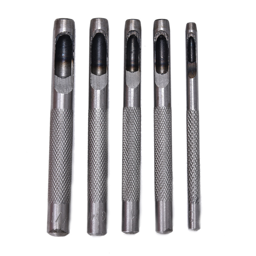 Round 3+4+5+6+7mm hollow punch hand tool punching leather gasket carbon steel