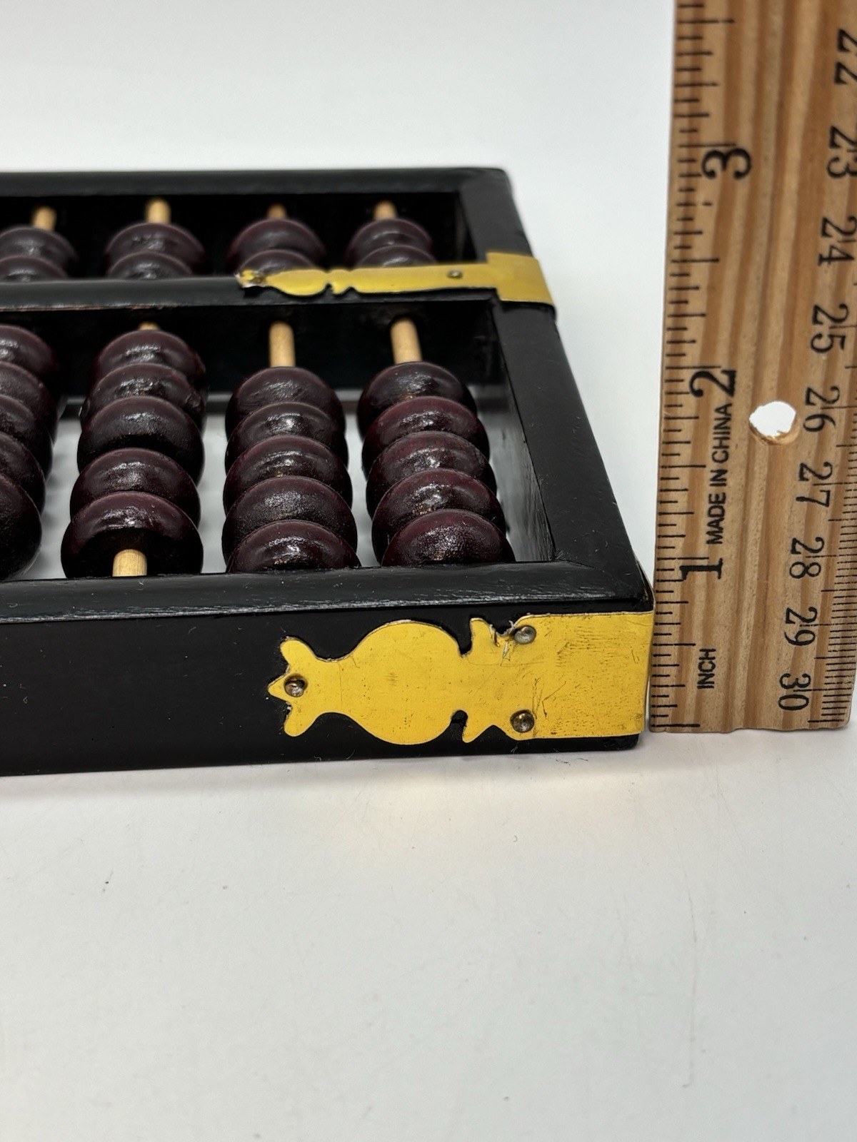 Vintage Flying Eagle Abacus 13 Row 91 Beads Brass Accents 11.5” X 5.5”