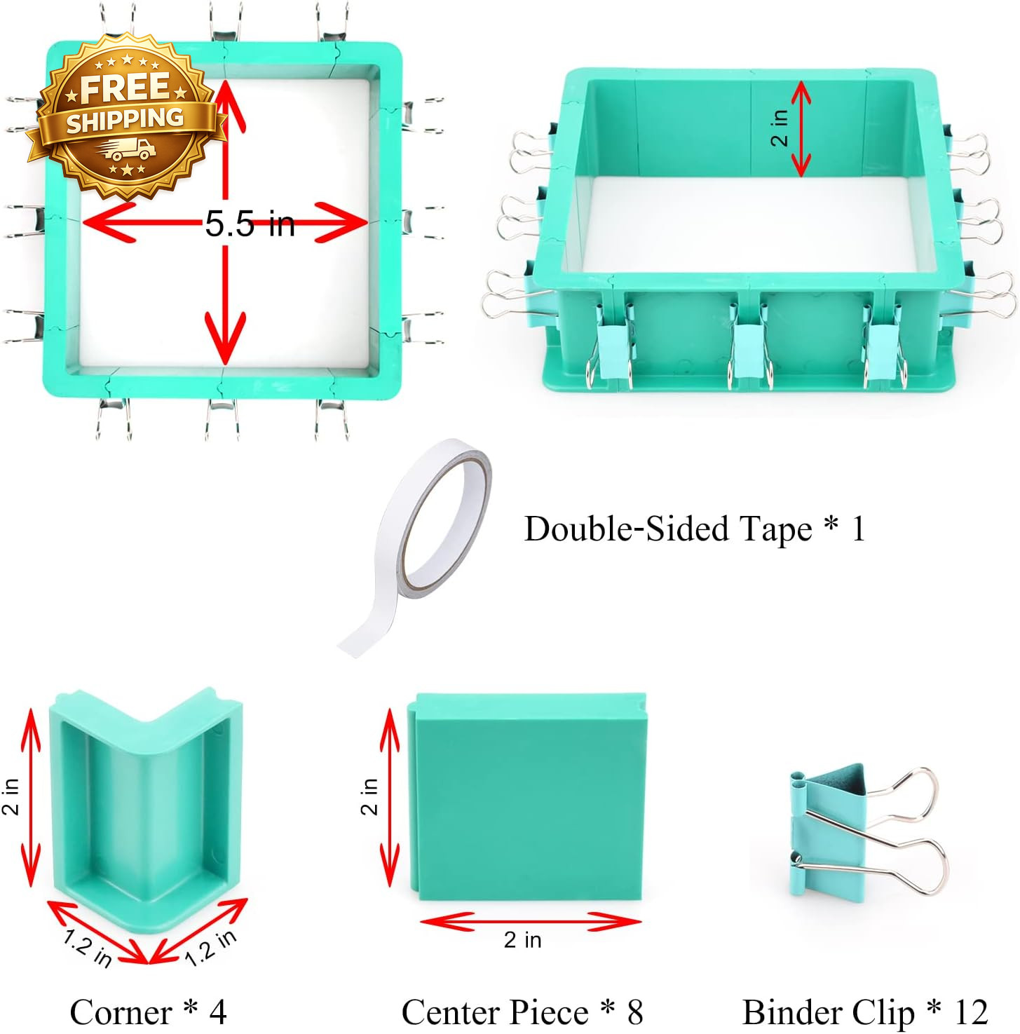 Adjustable Mold Housing Kit for Silicone Mold Making Leak-Proof Plastic Frame