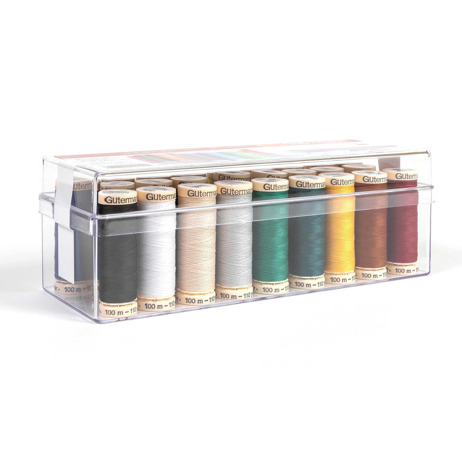Gutermann 26 Spool Sew All Thread Set 100m Polyester Assorted Colors Storage Box