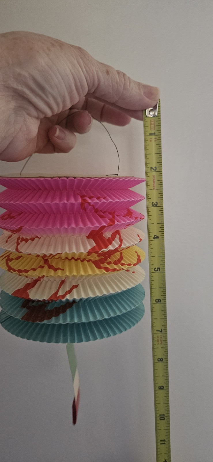 rare collectible mid century 1960s 4 chinese Accordian paper lanterns, Japan