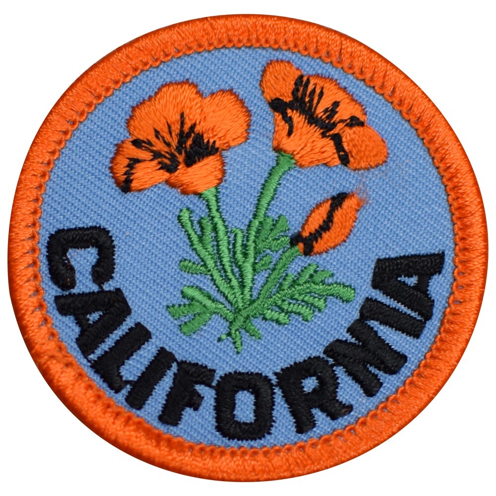 Small California Poppy Patch -Flower, Bloom, CA Badge 2″ (Iron on)