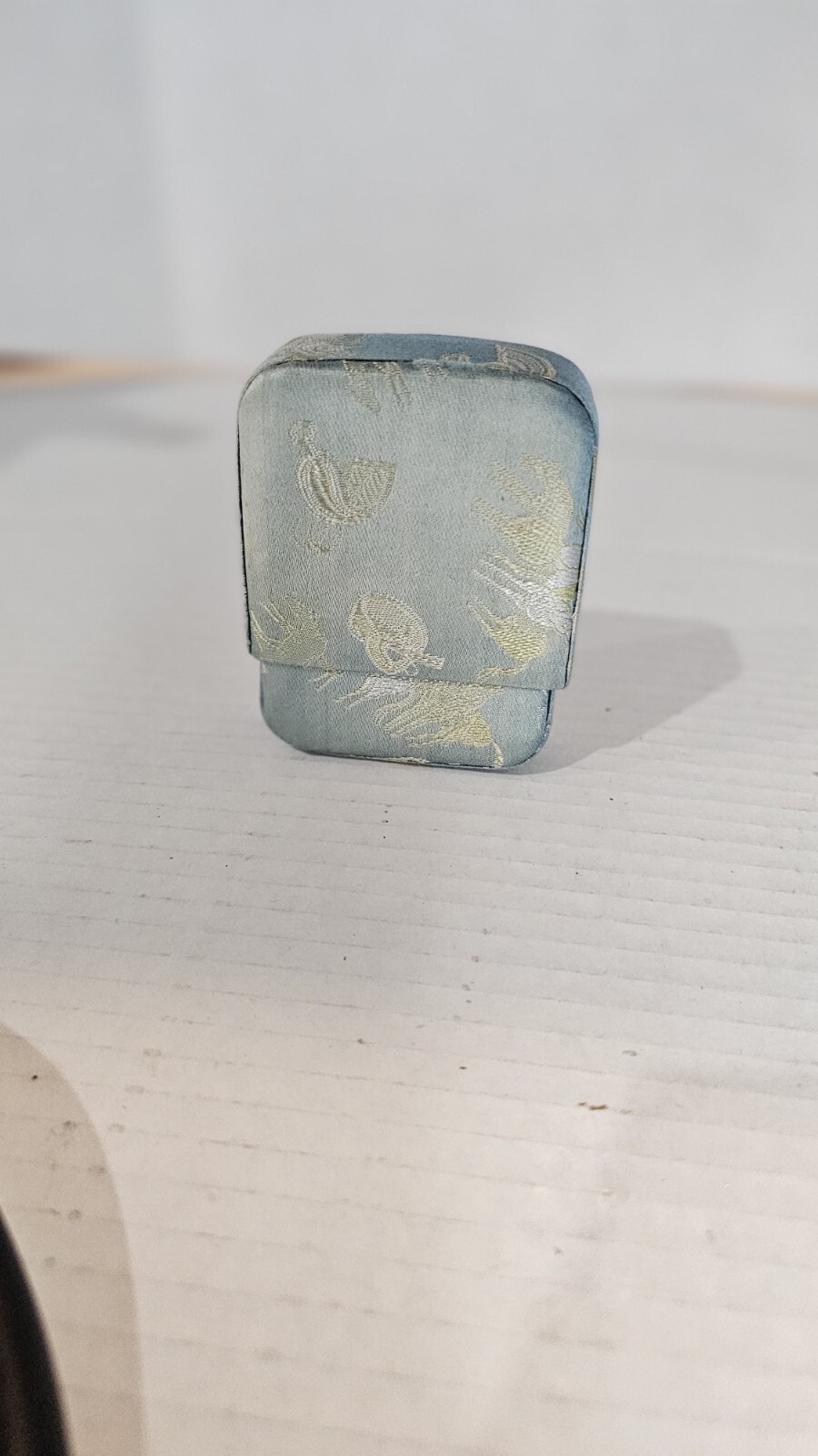 Vintage Asia Chinese Japan Blue Silk & Gold Hand Stitched Cigarette Case