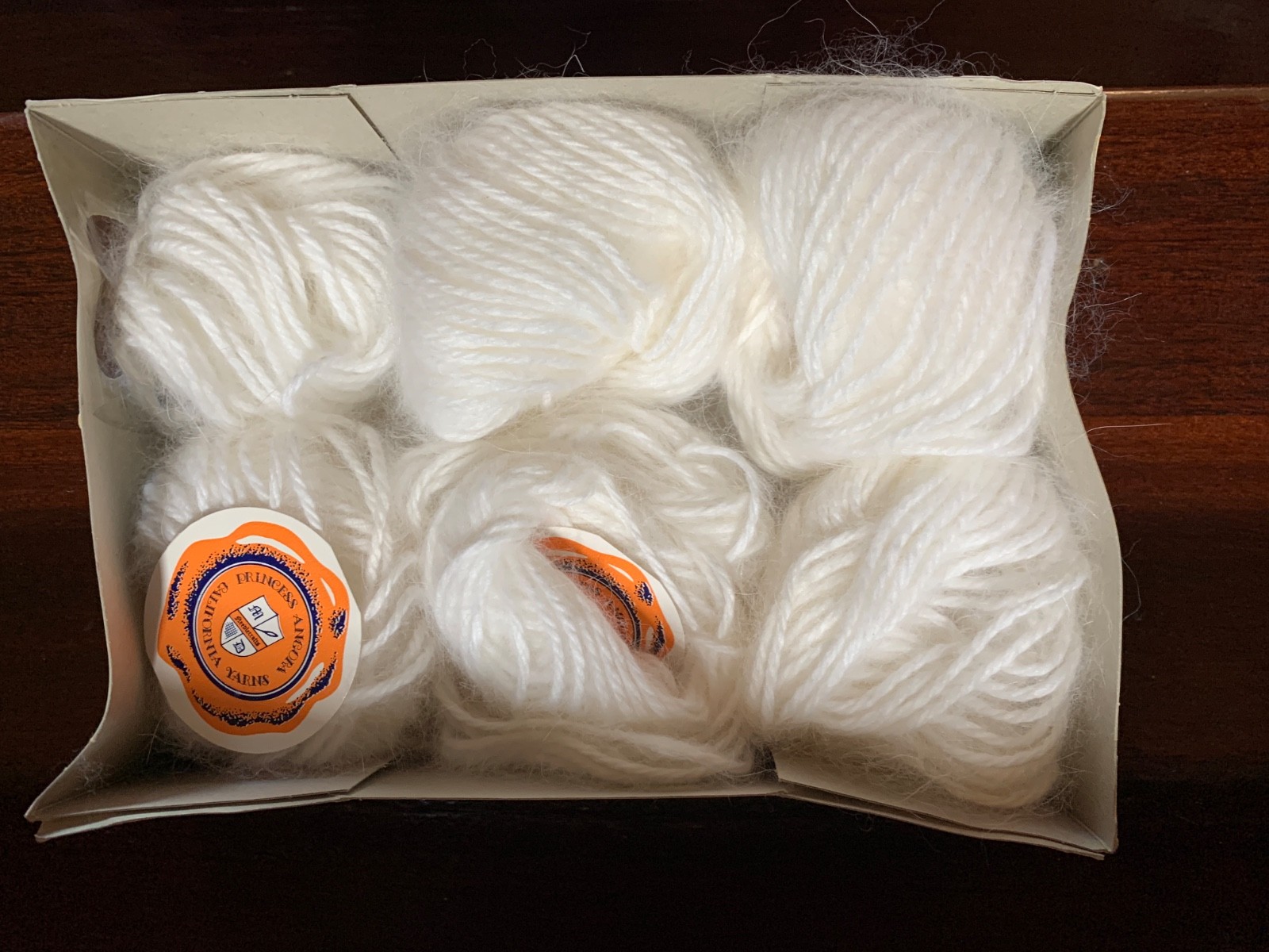LOT OF 5 BALLS California YARNS PRINCESS ANGORA White 10 gr per ball France