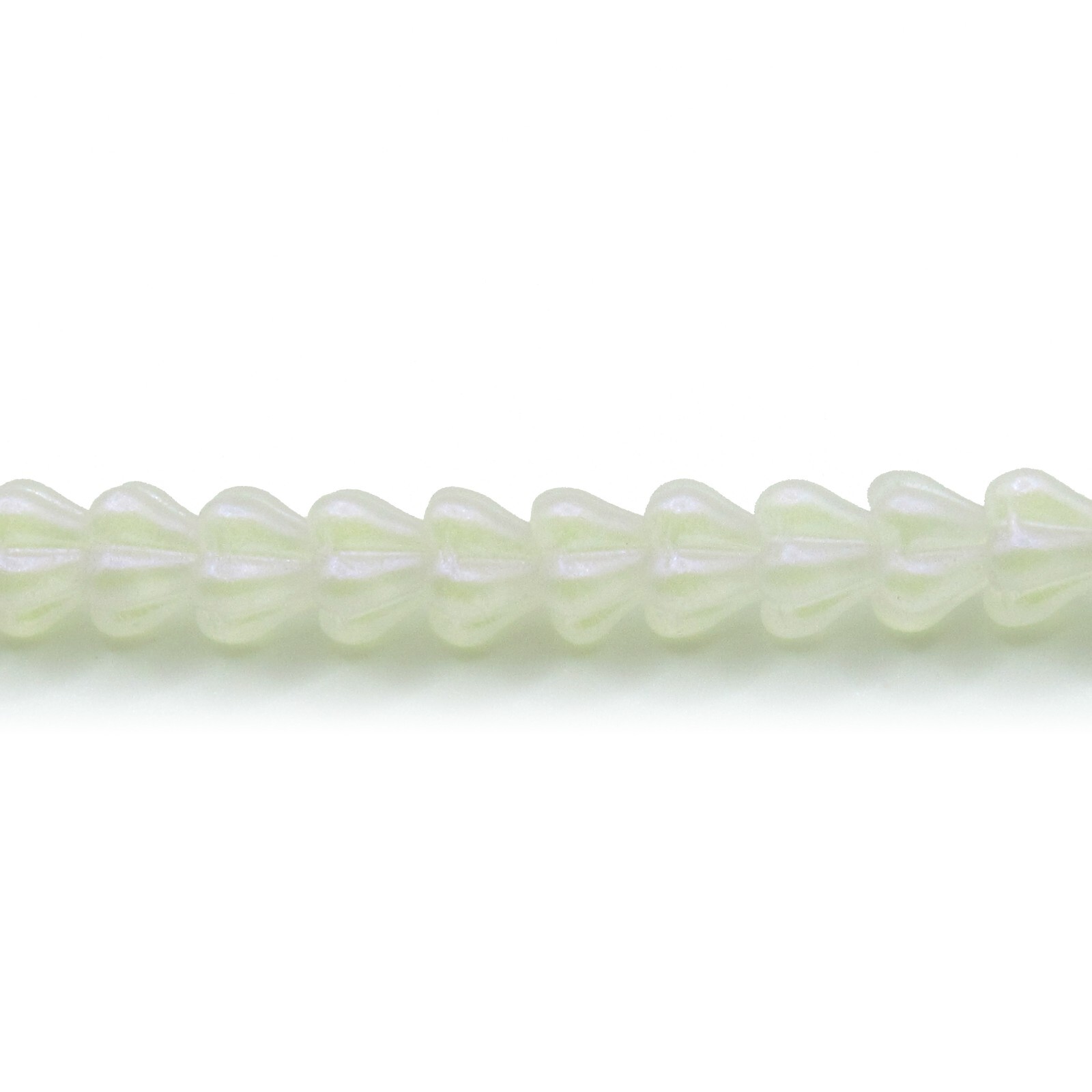 Opalescent Crystal Baby Bell Flowers – 50 4×6 mm Czech Glass Pressed Beads