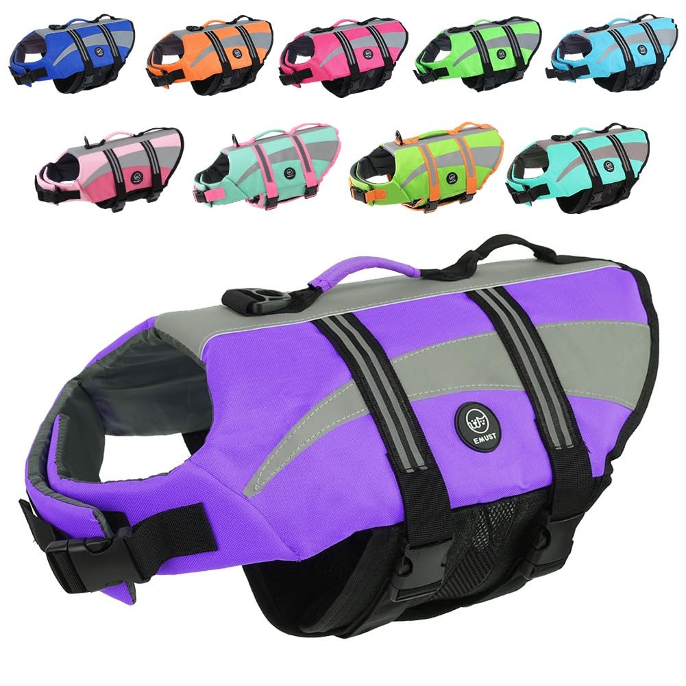 Emust Life Jacket For Large Dogs Pet Life Vest For Small/Medium/Large Dogs