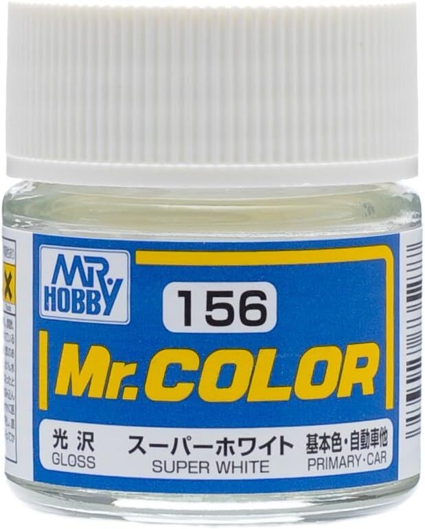 Mr. Hobby C156 Mr. Color Gloss Super White Lacquer Paint 10ml – US