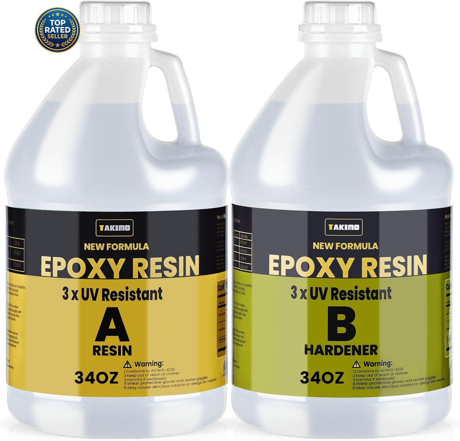 68oz UV Resistant Epoxy Resin Kit Crystal Clear High Gloss Casting Resin
