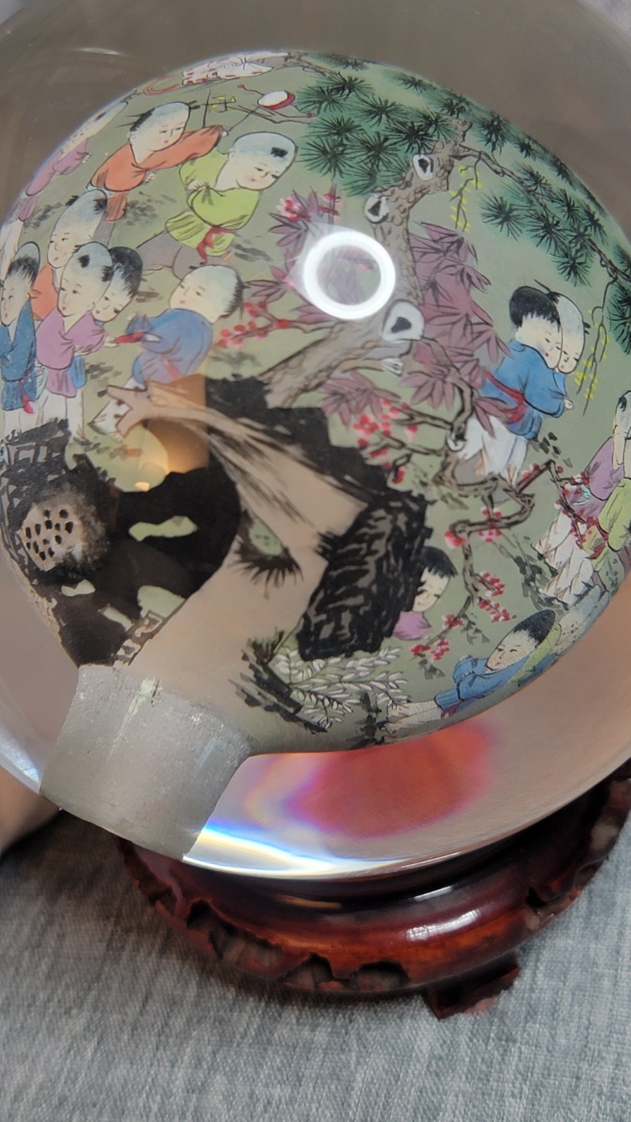 Approx 4 Inch Diameter Chinese Reverse Painted Globe Li Bien READ