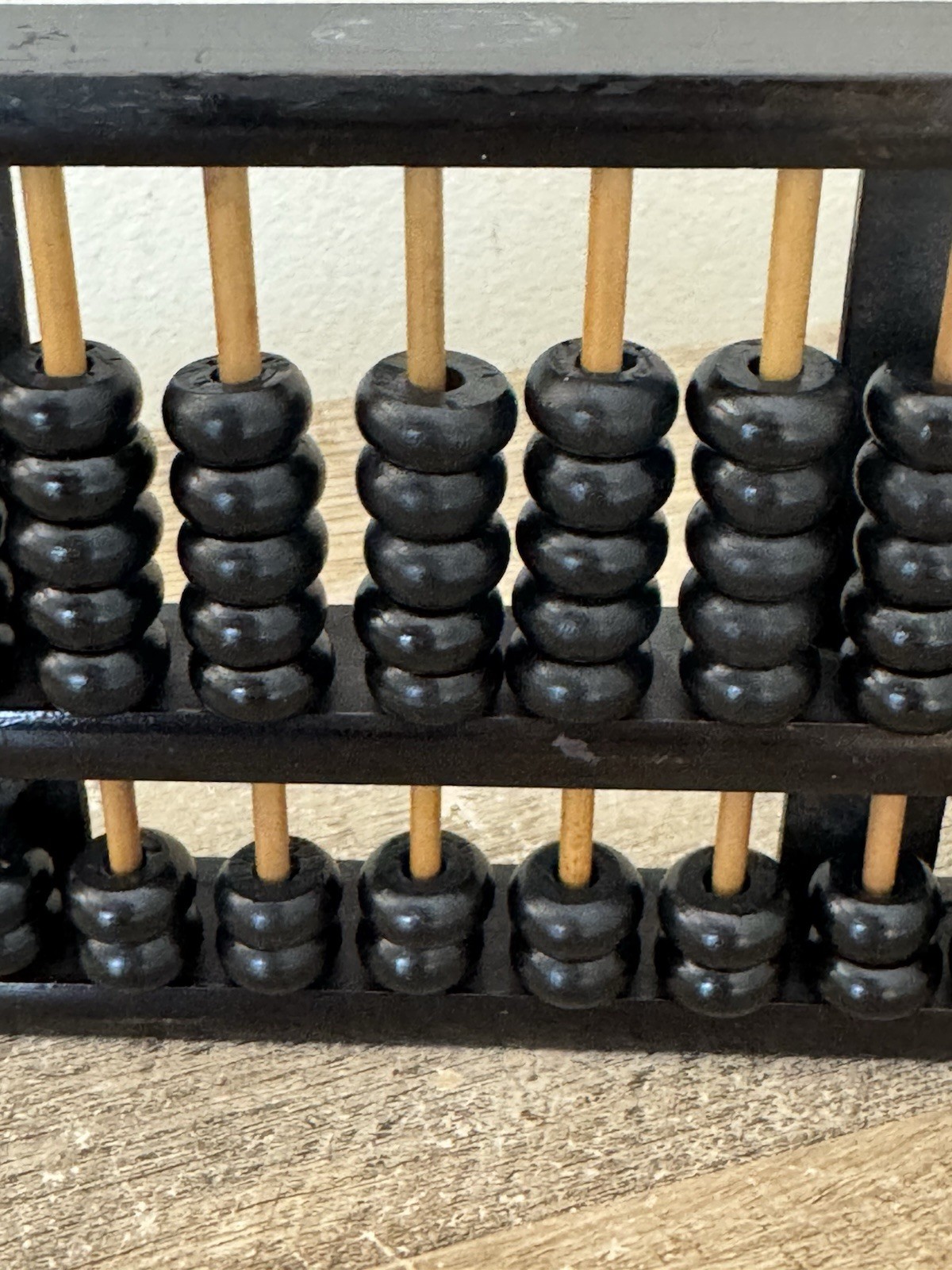 Chinese Abacus 13 Row 91 Bead Wood & Brass Lotus Flower Brand Vintage