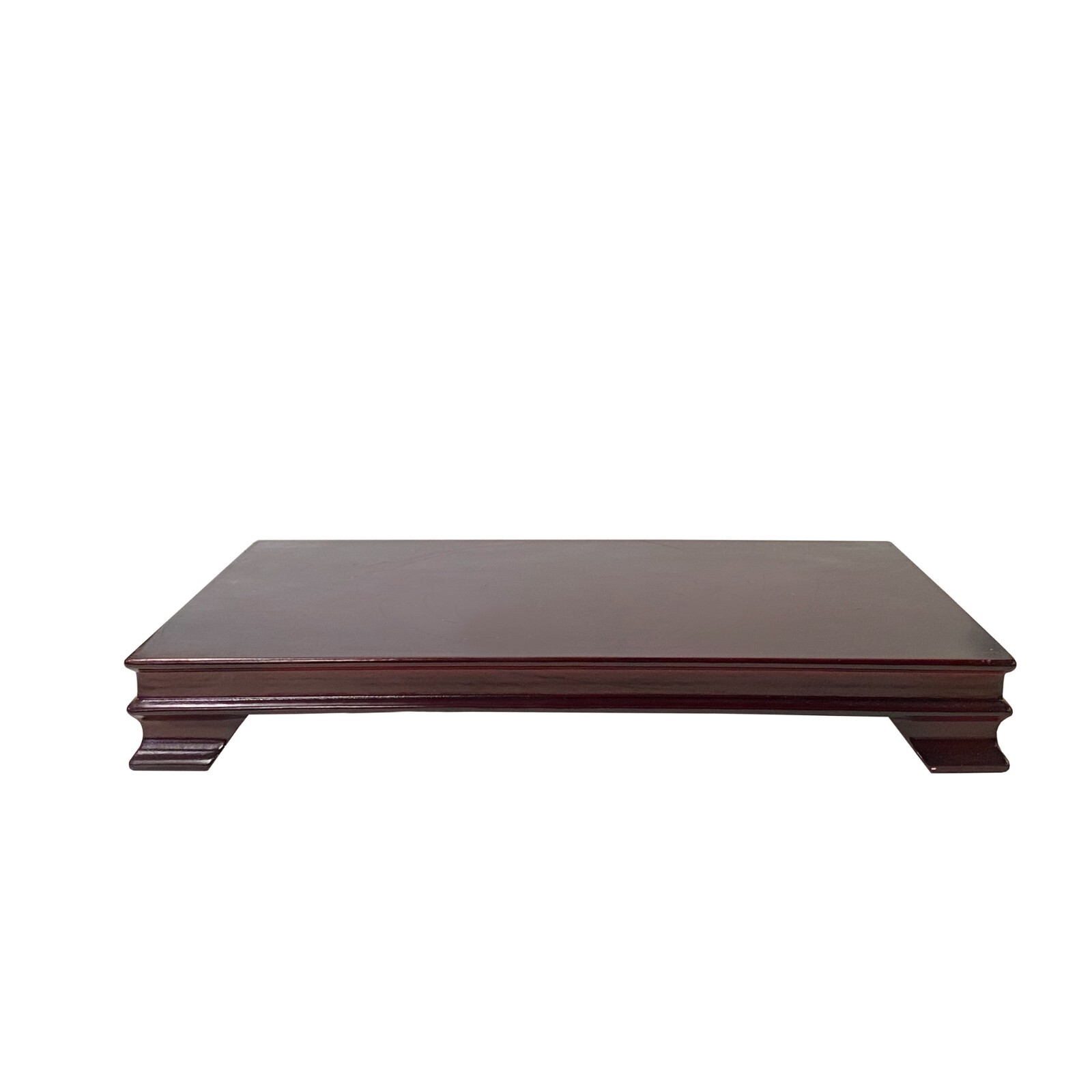 14″ Burgundy Brown Wood Rectangular Table Top Stand Riser ws3379