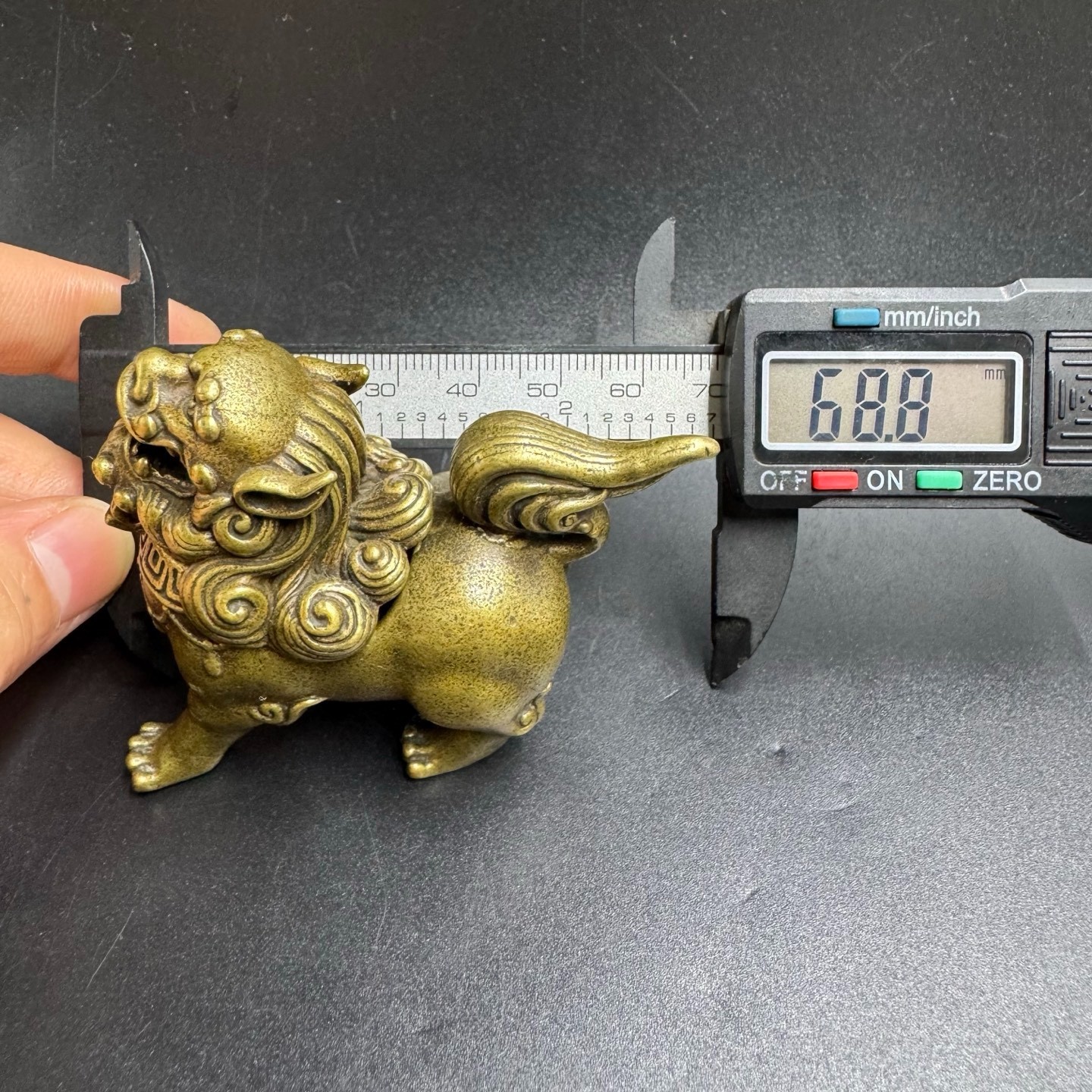Vintage Brass Qilin Incense Burner Mini Kylin Censer Feng Shui Wealth Ornament