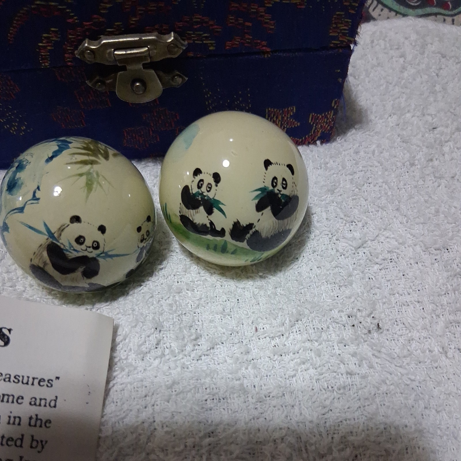 Vintage Panda Bear Enamel Boading Meditation Balls