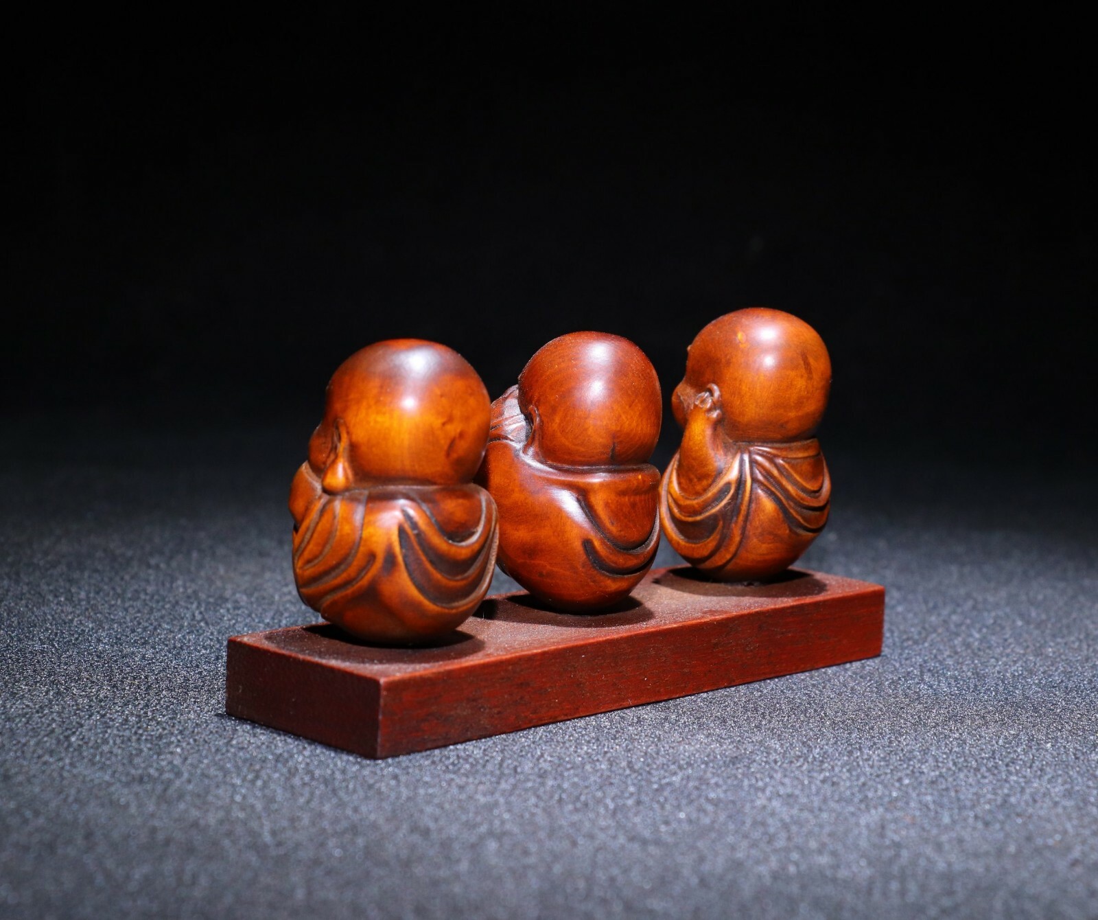 10 cm China Boxwood statue Natural old wood carving Little monk statue sculpture