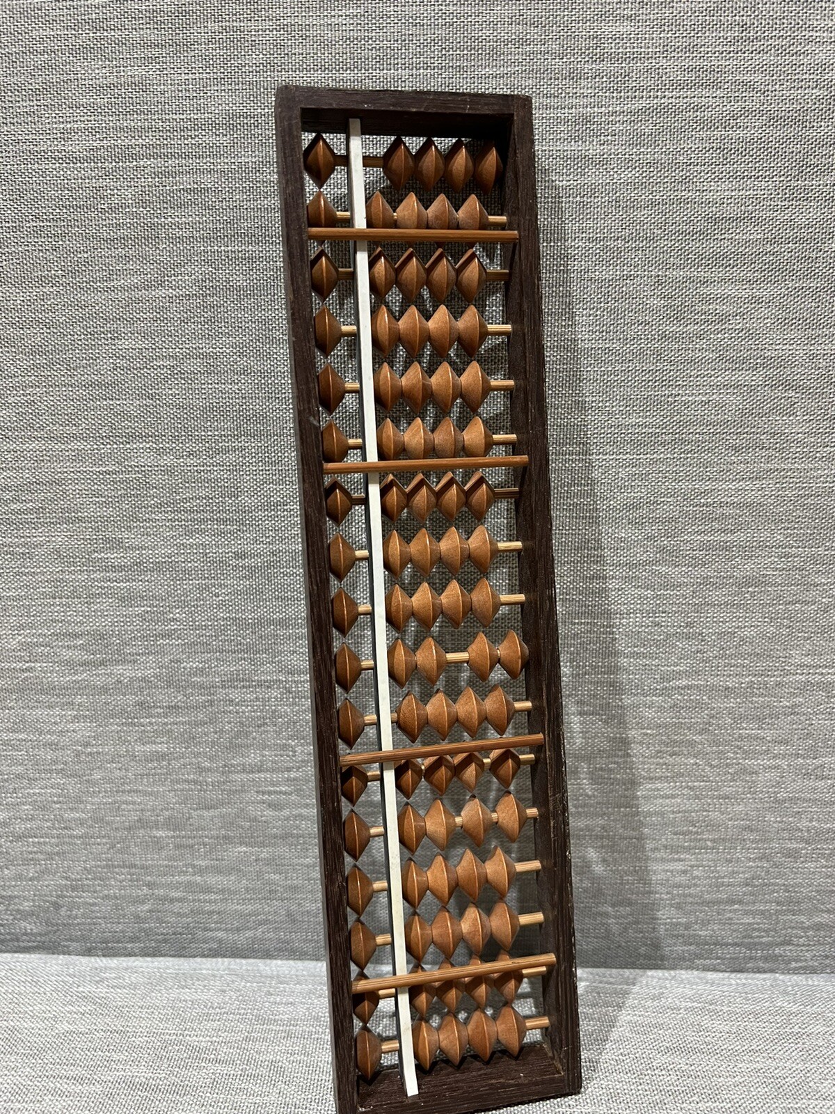 Vintage Wood Abacus 17 Rod Beads Light Brown Beads Counting Calculating Frame