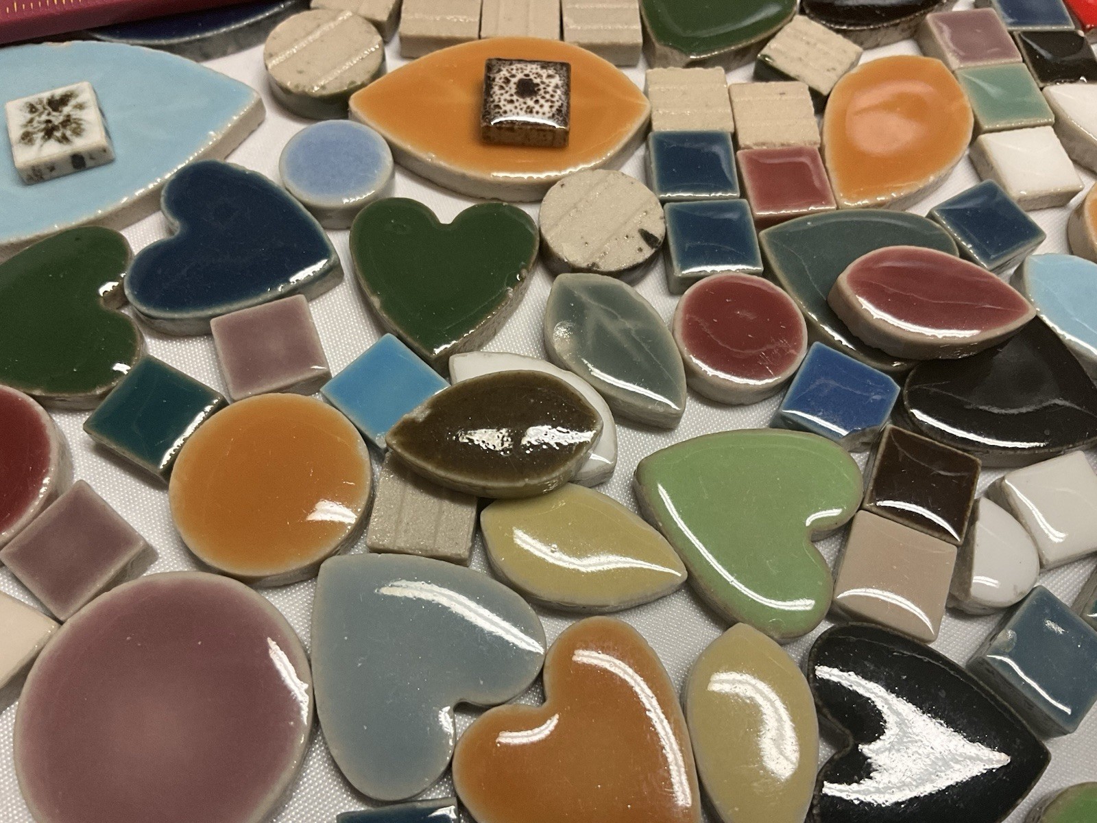 Lot Of Mosaic Tiles For Crafts Assorted Shapes & Colors 1#, 1.8oz -Glazed Finish